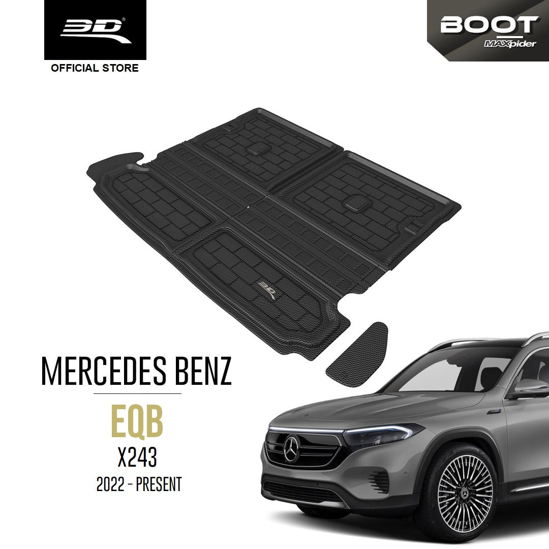 3D MAXpider Kagu Floor Mats - Custom Fit For Mercedes-Benz EQB 5-Seat (X243) 2022-2024, Black