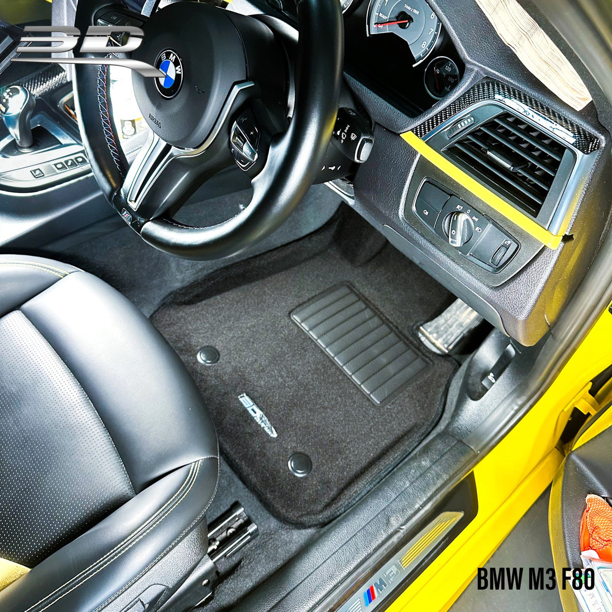 3D Molded TPE Floor Mats For BMW 4 Series F33 2013-2019 – 4-Piece Black All-Weather Set